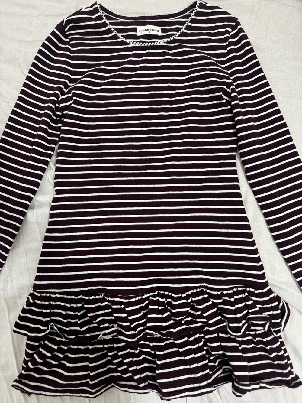 Mymummadeit- Long Sleeve Layer Dress- Dirt Stripe